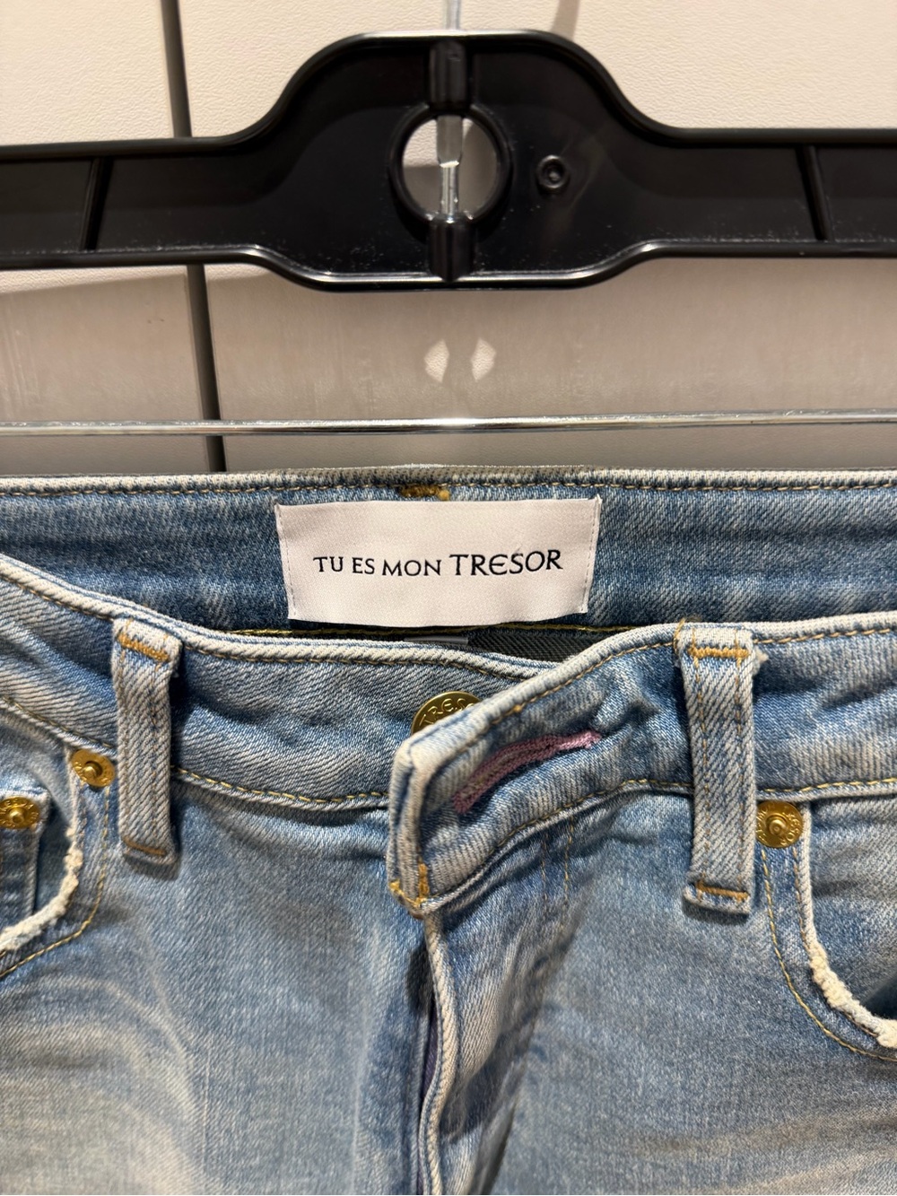 Tu es mon TRESOR Womens Light Blue Slim Denim Jeans